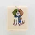 Plaid Ricamato Animals Cane Avorio